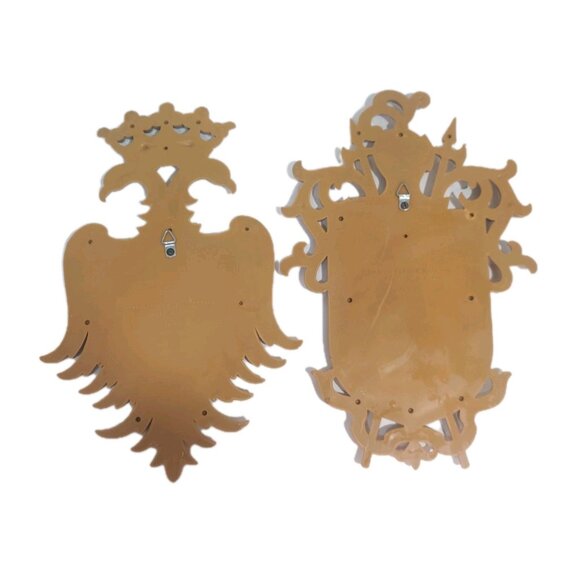 2 Vtg Syroco Decor Knight Coat of Arms Eagle Wall Plaque 7248 & 7249 14.5x9.5" - Picture 8 of 16